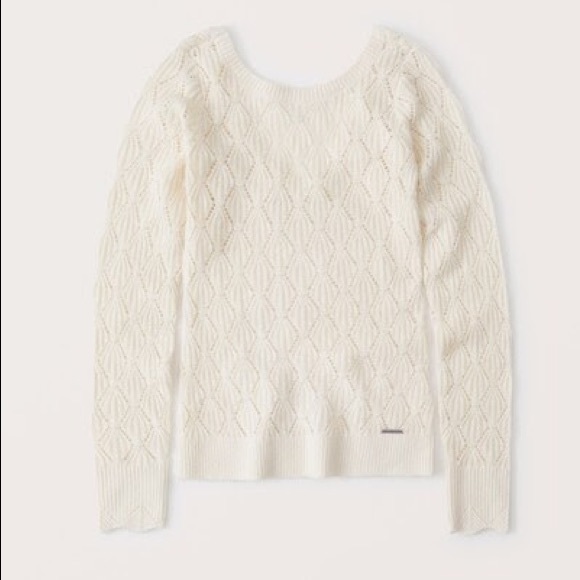 Women's Abercrombie 
Pointelle Scoop-Back Sweater - Picture 1 of 2